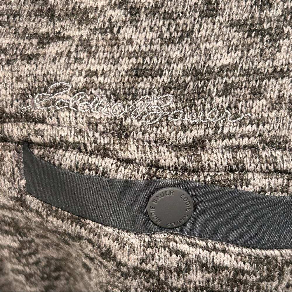 Eddie Bauer Dark Grey Heather Sweater-Knit Fleece 1/4-Zip Pullover| Men's Small‎ - Picture 4 of 12